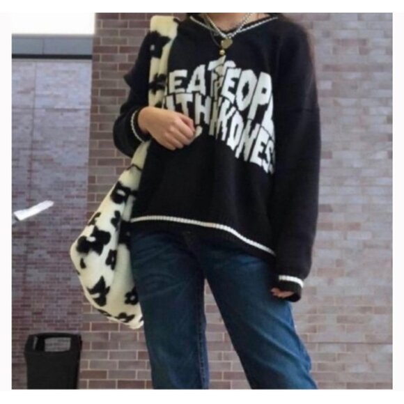 Harry's Hidden Angels School Girl  Dark Academia Core Black Sweater XL - Picture 2 of 7